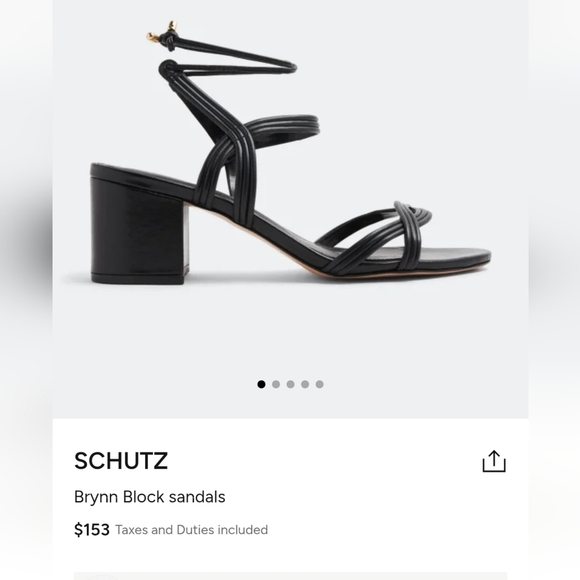 Schutz Brynn Mid Block Leather Sandal size 36.5 - Picture 7 of 13